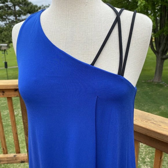 BCBGeneration Asymmetrical Dress One Shoulder Blue - Picture 4 of 13